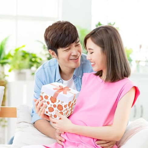 Cholemy 4pcs Gift Boxes with Lids Nesting Squared Boxes Decorative Gift Box for Mother's Day Presents Flower Birthday Bridesmaid Wedding Christmas Party Favor(Classic Flower) in Kuwait