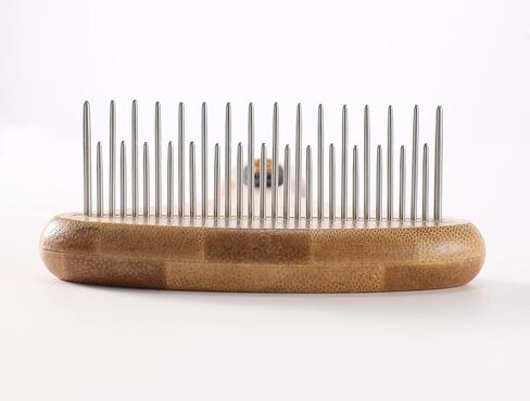 Dog Undercoat Rake Cat Grooming Rake with Wooden Handle Dematting Undercoat Brush for Medium Hair Coat Rake for Dogs Knot Removal and Shedding Control L in Saudi Arabia