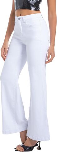 Women's Bell Bottom Jeans High Waisted Stretchy Curvy Flare Denim Pants in Kuwait