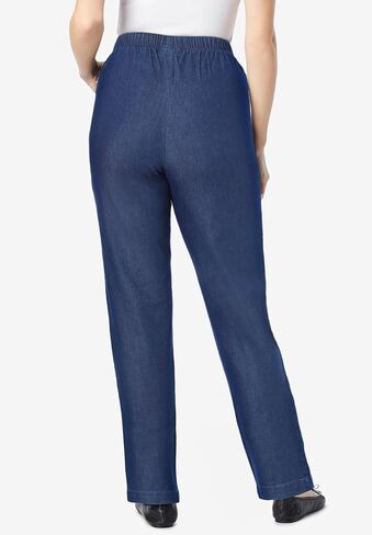 امرأة ضمن حجم زائد الساق مستقيمة الساق مرنة الخصر تمتد Fineline Denim Jean (صغيرتي ومتاح طويل القامة) in Saudi Arabia