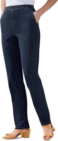 امرأة ضمن حجم زائد الساق مستقيمة الساق مرنة الخصر تمتد Fineline Denim Jean (صغيرتي ومتاح طويل القامة) in Saudi Arabia