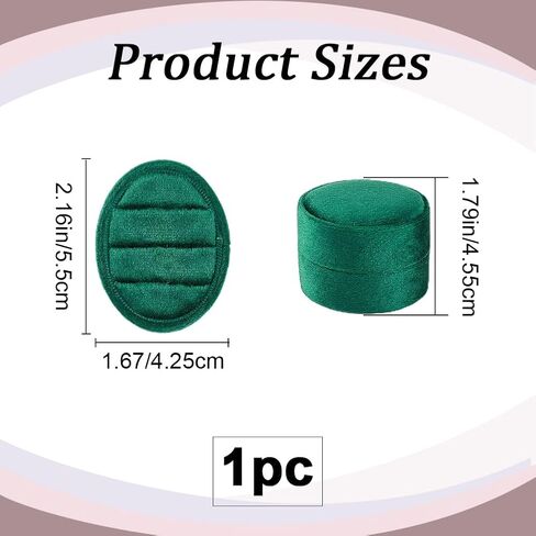 Gorgecfaft Premium Wedding Three Rings Holder Velvet Display Box Box Oval Ring Box 3 فتحات خمر مصنوعة يدويًا منظم المجوهرات للاقتراح حفل زفاف عيد الميلاد (Beige) in Saudi Arabia