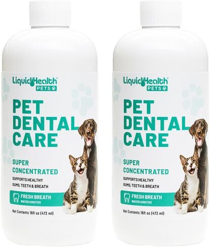 LiquidHealth Pet Care Care Water Additive for Dogs & Cats - Fast Pet Pet Beat Breather ، غسل فم الكلب ، شطف طب الأسنان عن طريق الفم ، محلول تنظيف الأسنان والطرب in Kuwait