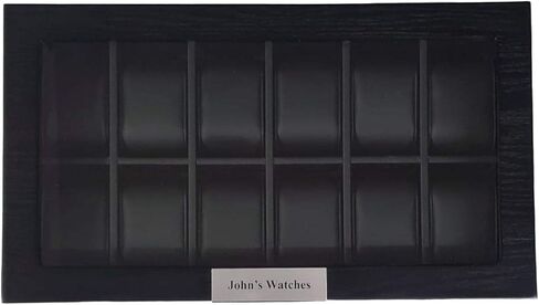 30 Black Ebony Wood Personalized Watch Extra Height Box Display Case 3 Level Storage Jewelry Organizer with Glass Top, Stainless Steel Accents, and 2 Drawers in Kuwait