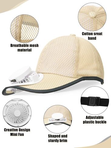 Yaomiao 2 PCS Capball Baseball مع مروحة شمسية للجنسين حماية أشعة الشمس USB قبعة شحن مروحة الصيف في الهواء الطلق in Saudi Arabia
