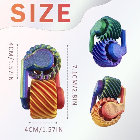 Metal Fidget Spinners Toys for Adults & Teens Figet Bike Chain Pain Stim Fidgets Toy for Teens ADHD Cool Gadgets Anxiety Relief Stress Tool Sensory Spiky Toy for Autism Desk Offices Gift（Colorfull） in Kuwait