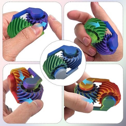 Metal Fidget Spinners Toys for Adults & Teens Figet Bike Chain Pain Stim Fidgets Toy for Teens ADHD Cool Gadgets Anxiety Relief Stress Tool Sensory Spiky Toy for Autism Desk Offices Gift（Colorfull） in Kuwait