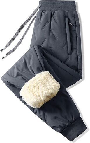 ZGZZ7 Men's Winter Thicken Sherpa Fleece Lining Sweatpant Outdoor Thermal Jogger Fleece Pants in Saudi Arabia