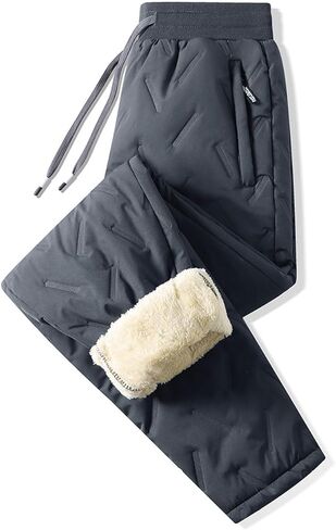 ZGZZ7 Men's Winter Thicken Sherpa Fleece Lining Sweatpant Outdoor Thermal Jogger Fleece Pants in Saudi Arabia