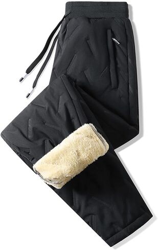 ZGZZ7 Men's Winter Thicken Sherpa Fleece Lining Sweatpant Outdoor Thermal Jogger Fleece Pants in Saudi Arabia