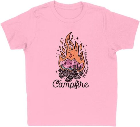Campfire Camping Kids T-Shirt Youth in Saudi Arabia