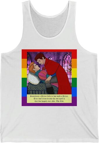 A Prince Loves A Prince Fairy Tale Adult Unisex Tank Top Red 2XL in Kuwait