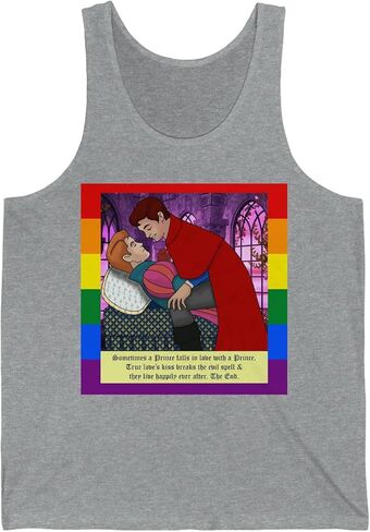 A Prince Loves A Prince Fairy Tale Adult Unisex Tank Top Red 2XL in Kuwait