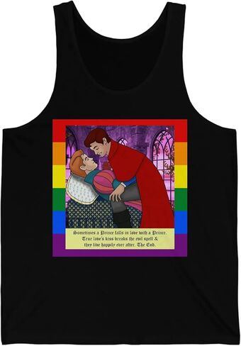A Prince Loves A Prince Fairy Tale Adult Unisex Tank Top Red 2XL in Kuwait