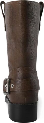 Mettesally Women Mid Calf Boots Chunky Low Heel Ankle Boots Riding Motorcycle Fall Boots 1.4 Inch in Kuwait