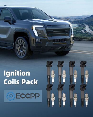 ECCPP UF522 8 ignition coils with 8 iridium Spark Plugs 7092,coils packs,for BMW 545i 645Ci 745i 745Li X5 Morgan Aero 8,UF522 CU1171 IIS063 in Saudi Arabia