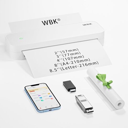 Portable Printers Wireless for Travel, 300DPI Thermal Inkless Printer Support 8.5" X 11" US Letter&Legal,A4&A5 Thermal Paper,Bluetooth Wireless Mini Printer Compatible with Android (Ivory White) in Kuwait