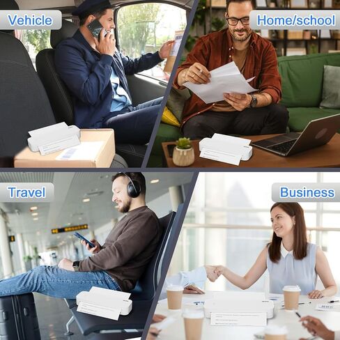 Portable Printers Wireless for Travel, 300DPI Thermal Inkless Printer Support 8.5" X 11" US Letter&Legal,A4&A5 Thermal Paper,Bluetooth Wireless Mini Printer Compatible with Android (Ivory White) in Kuwait
