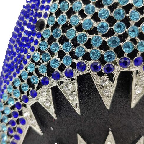 Novelty 3D Shark Head Shape Women Crystal Clutch Evening Bag Party Dinner Rhinestone Clutch Purses and Handbags,Mini in Kuwait