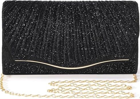 محفظة قابض بريق للنساء ، حقيبة Crossbody سلسلة مع ساتان الترتر ، محافظ الكتف حقائب اليد لحفل الزفاف in Kuwait