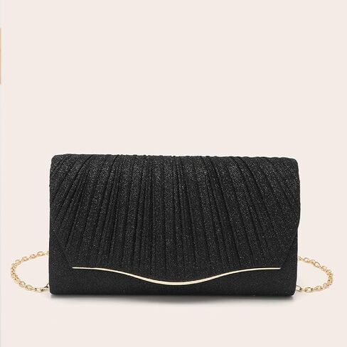 محفظة قابض بريق للنساء ، حقيبة Crossbody سلسلة مع ساتان الترتر ، محافظ الكتف حقائب اليد لحفل الزفاف in Kuwait