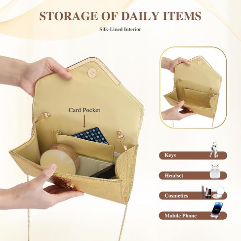 UBORSE Clutch Purses for Women Vegan Leather Evening Bag Formal Envelope Purse Crossbody Shoulder Bag in Kuwait