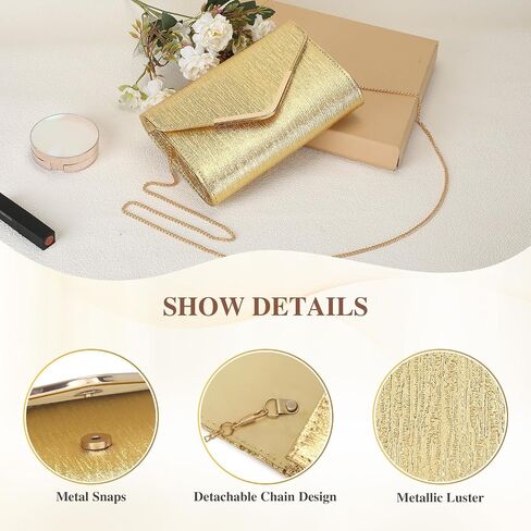 UBORSE Clutch Purses for Women Vegan Leather Evening Bag Formal Envelope Purse Crossbody Shoulder Bag in Kuwait