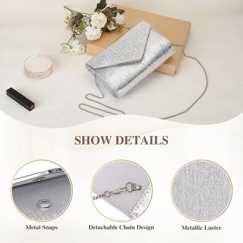 UBORSE Clutch Purses for Women Vegan Leather Evening Bag Formal Envelope Purse Crossbody Shoulder Bag in Kuwait