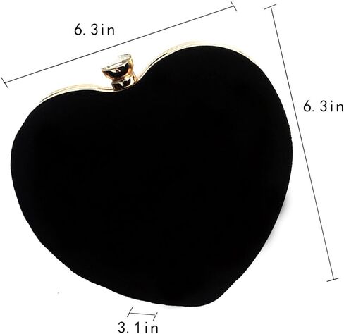 U Scinan Women Heart Shaped Handbag Mini Clutch Chain Purse Chic Shoulder Bag Evening Tote in Saudi Arabia