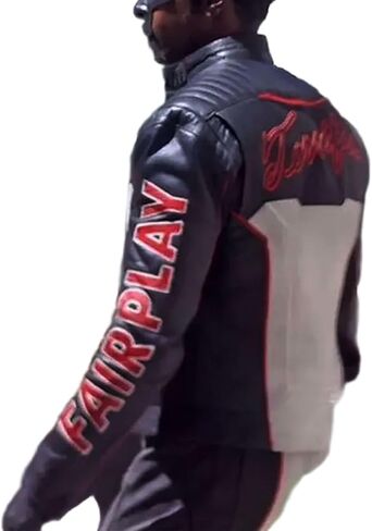 Mister Terrific Fairplay Cosplay Leather Jacket - Real Leather Black & White Costume in Saudi Arabia