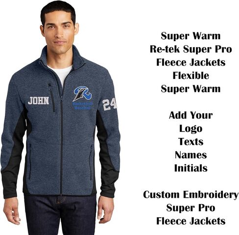 INK STITCH Men F227 Custom Personalized Embroidery Logo Texts R-Tek Pro Fleece Full Zip Up Jackets in Saudi Arabia