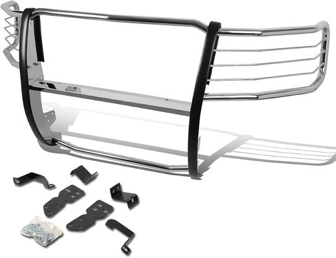 Auto Dynasty Compatible with Chevy Silverado 1500 Front Bumper Protector Brush Grille Guard (Chrome) in Saudi Arabia