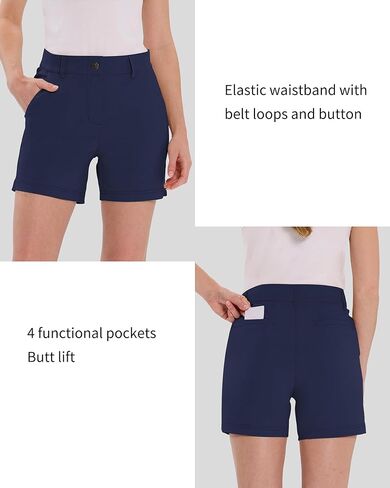 LastFor1 Women's 5" Golf Shorts with Pockets Quick Dry Stretch Athletic Hiking Shorts Casual Summer Outdoor Work Shorts in Kuwait