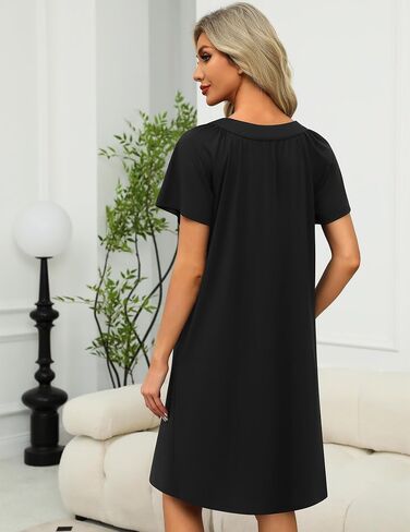 Ekouaer رداء نسائي بسحاب أمامي Mumu Duster Robes بسحاب معطف نوم ناعم مع جيوب S-3XL in Saudi Arabia