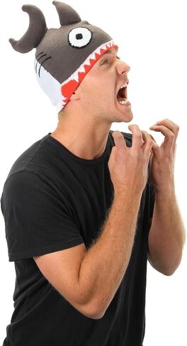 Knit Shark Hat with Foam-Stuffed Tail and Dorsal Fin, One Size Fits Most in Saudi Arabia