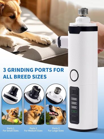Dog Nail Grinder, 3-Speed Electric Pet Nail Trimmer with LED Lights, Rechargeable Toenail Grinder for Small Medium Large Dogs (Blue) in Kuwait