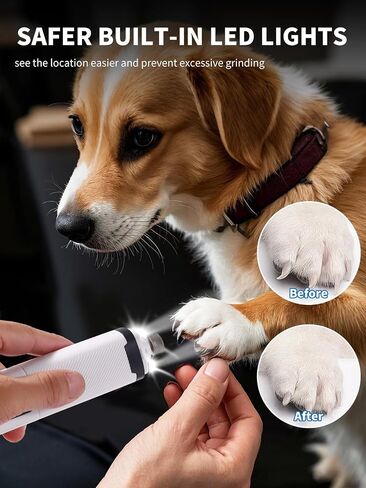Dog Nail Grinder, 3-Speed Electric Pet Nail Trimmer with LED Lights, Rechargeable Toenail Grinder for Small Medium Large Dogs (Blue) in Kuwait