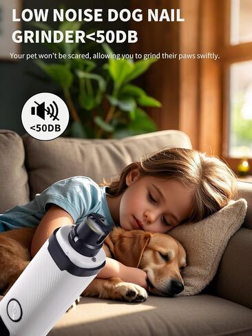 Dog Nail Grinder, 3-Speed Electric Pet Nail Trimmer with LED Lights, Rechargeable Toenail Grinder for Small Medium Large Dogs (Blue) in Kuwait
