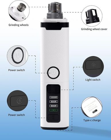 Dog Nail Grinder, 3-Speed Electric Pet Nail Trimmer with LED Lights, Rechargeable Toenail Grinder for Small Medium Large Dogs (Blue) in Kuwait