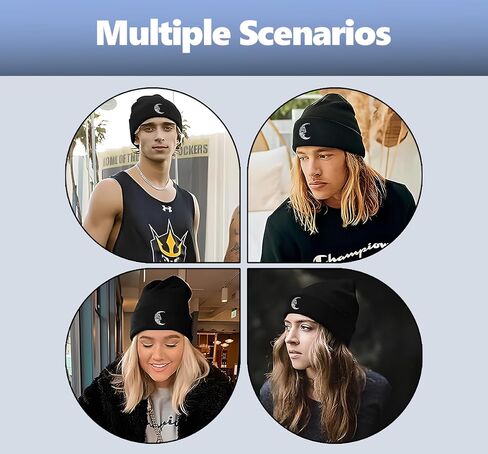 Embroidered Beanie Hats for Men Women, Winter Funny Knit Hat, Stuff Accessories Gifts in Kuwait