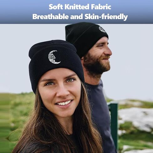 Embroidered Beanie Hats for Men Women, Winter Funny Knit Hat, Stuff Accessories Gifts in Kuwait