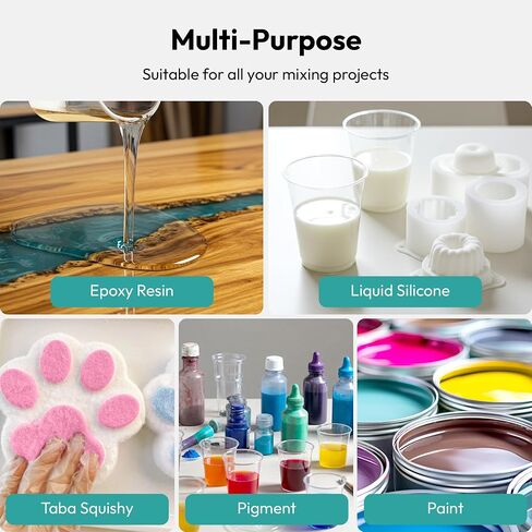 Resiners Resin Mixer Paddles for Auto Resin Mixing, 4pcs Spiral Silicone Paddles, Epoxy Mixer Replacement, Electric Stirrer Drill Attachment for Resin Casting, Silicone, Paint Mixing in Kuwait