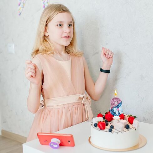 شموع عيد ميلاد Pink and Blue Bow ، زخرفة عيد ميلاد الفتاة السابعة ، زخرفة الكيك ، مناسبة لتوفيرات زفاف الحدث الذكرى الذكرى السنوية (7) in Saudi Arabia