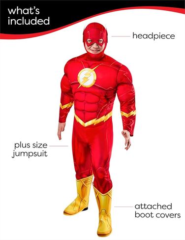 Rubies Men Deluxe The Flash Costume Plezume و Headpiece in Saudi Arabia