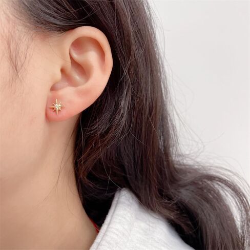 20G Star CZ SCRELT FLAT BACK أقراط مسمار صغيرة للنساء للنساء in Saudi Arabia