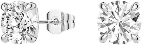 MSBLUE® Brilliant Moissanite Earring Studs | Stunning Diamond Alternative | D Color VVS1 Clarity | 925 Sterling Silver Rhodium Finished | For Anniversary, Gift, Women in Saudi Arabia