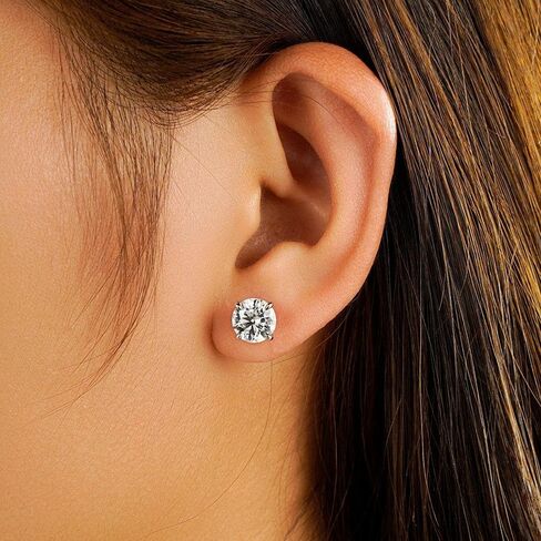 MSBLUE® Brilliant Moissanite Earring Studs | Stunning Diamond Alternative | D Color VVS1 Clarity | 925 Sterling Silver Rhodium Finished | For Anniversary, Gift, Women in Saudi Arabia