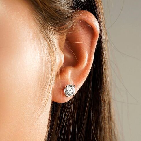 MSBLUE® Brilliant Moissanite Earring Studs | Stunning Diamond Alternative | D Color VVS1 Clarity | 925 Sterling Silver Rhodium Finished | For Anniversary, Gift, Women in Saudi Arabia