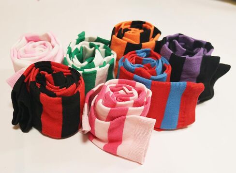 Extra Long Stripe Thigh High Socks Neon Over Knee High Socks for Women Stocking Cosplay Femboy Socks Striped Tights in Kuwait