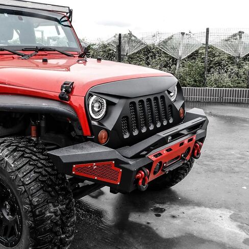 Front Grill, Front Grille Compatible with Wrangler JL/JLU & Gladiator JT 2018 2019 2020 2021 2022 2023 2024 Matte Black Grille in Kuwait